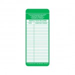 JTG-901-0-BACK  narrow green vinyl scaffolding safety tagged inspection and caution safety tag holder insert
