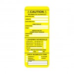JTY-901-0-BACK narrow yellow vinyl scaffolding safety tagged inspection and caution safety tag holder insert