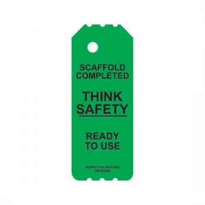 NGL-101-0-FRONT NGYL-SP-101-0-FRONT narrow green laminated scaffolding safety tagged inspection and caution safety tag holder insert