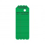 NGL-901-0-BACK NGYL-SP-101-0-FRONT narrow green laminated scaffolding safety tagged inspection and caution safety tag holder insert