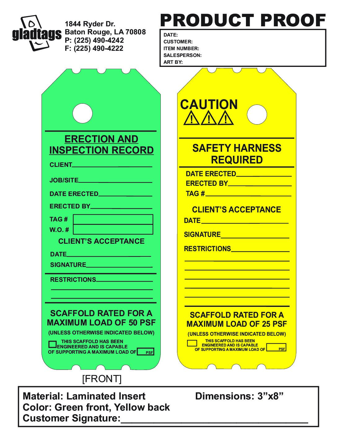 Multicolored Laminated Scaffolding Tags – NGYL-SP-0