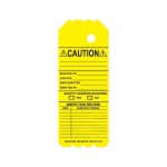 NGYL-SP-101-0-BACK NGYL-SP-101-0-FRONT narrow yellow laminated scaffolding safety tagged inspection and caution safety tag holder insert