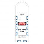 NH-101-front of gladtags narrow scaffolding safety tagged caution and inspection holder