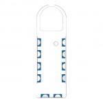 Back of gladtags narrow scaffolding safety tagged caution and inspection holder