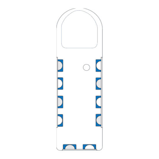 NH-106-Back of gladtags narrow scaffolding safety tagged caution and inspection holder