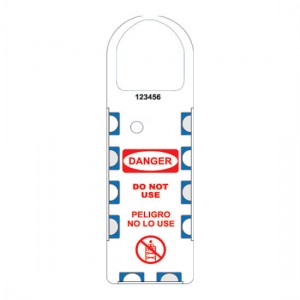 NH-106-front of gladtags narrow scaffolding safety tagged caution and inspection holder