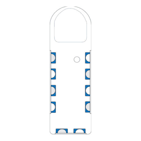 NH-108-Back of gladtags narrow scaffolding safety tagged caution and inspection holder