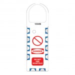 NH-108-front of gladtags narrow scaffolding safety tagged caution and inspection holder