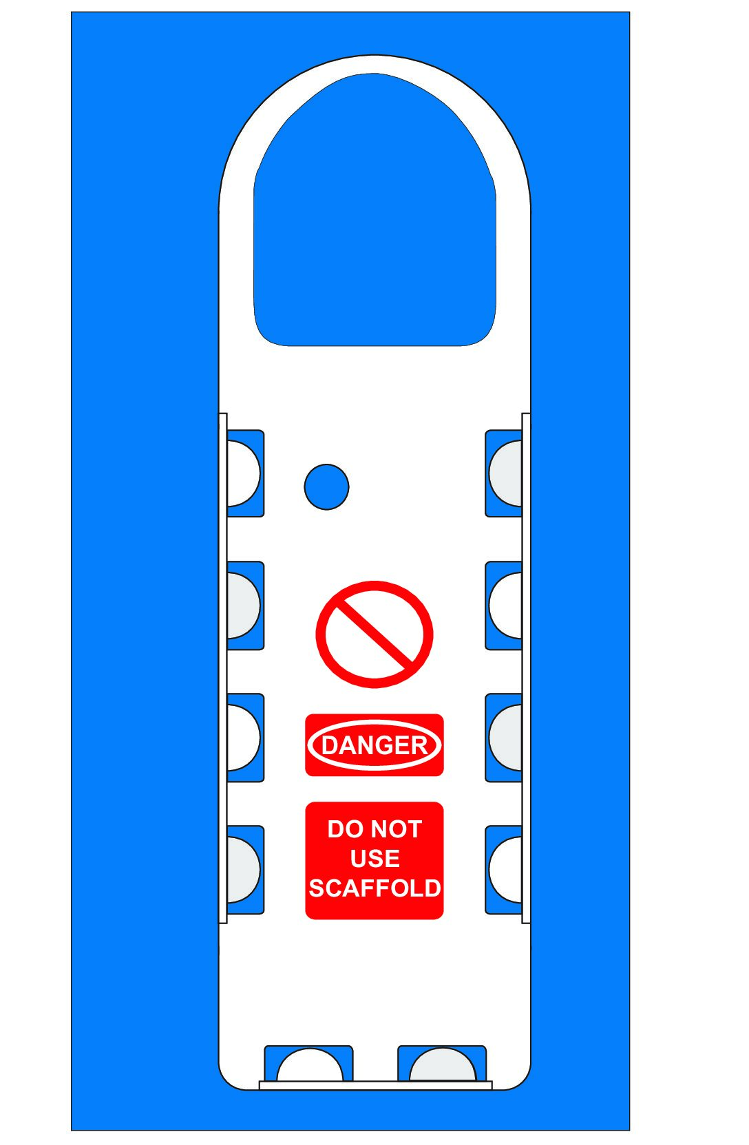 Narrow Scaffold Tag Holder Danger Do Not Use with Danger Symbol  – NH-108