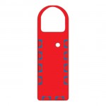 NHR-104-back of gladtags red narrow scaffolding safety tagged caution and inspection holder