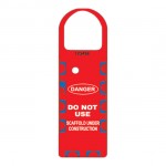 NHR-104-front of gladtags narrow scaffolding safety tagged caution and inspection holder