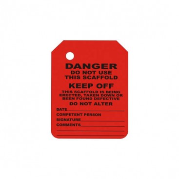 R-101-0 RED DANGER SCAFFOLD TAG INSERT | Scaffolding Tags | GLADTAGS