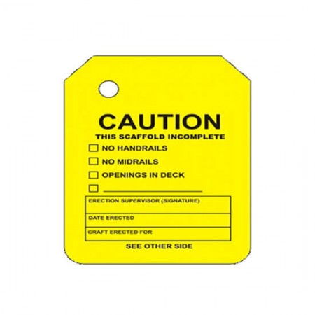 Y-102-0 YELLOW CAUTION SCAFFOLD TAG INSERT