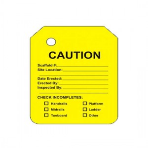 Scaffold Tag - Y-106-0-FRONT YELLOW CAUTION