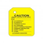 Scaffold Tag - Y-107-0-FRONT CAUTION YELLOW