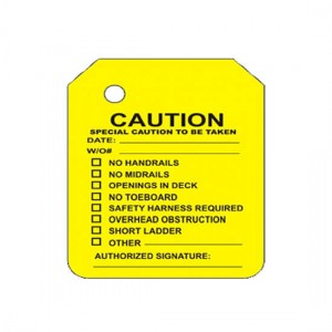 Scaffold Tag - Y-107-0-FRONT CAUTION YELLOW