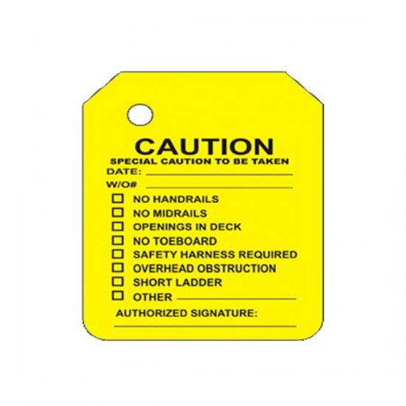 Y-103-0 YELLOW CAUTION SCAFFOLD TAG INSERT | Scaffolding Tags | GLADTAGS